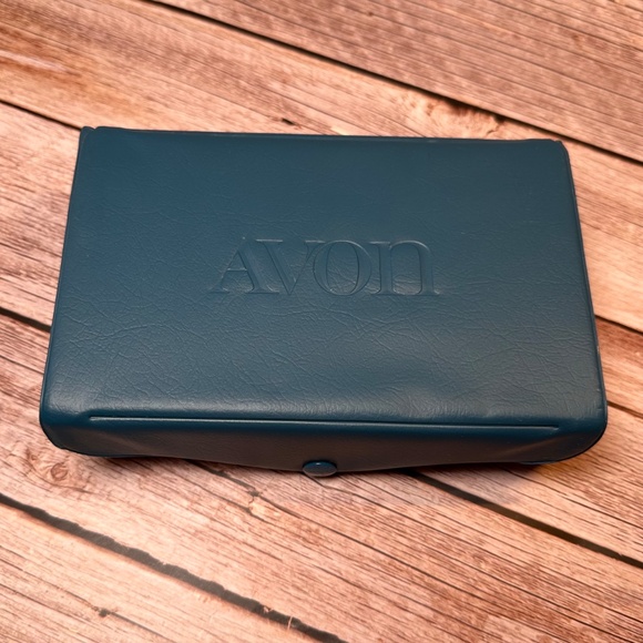 Vintage Avon Sample Bottle Storage Case • EMPTY Organizer Box • Blue Vinyl - Picture 2 of 8